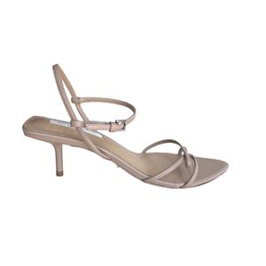 Tony Bianco Beige Leather Strappy Kitten Heel Pointed Toe Sandals Womens Size 7